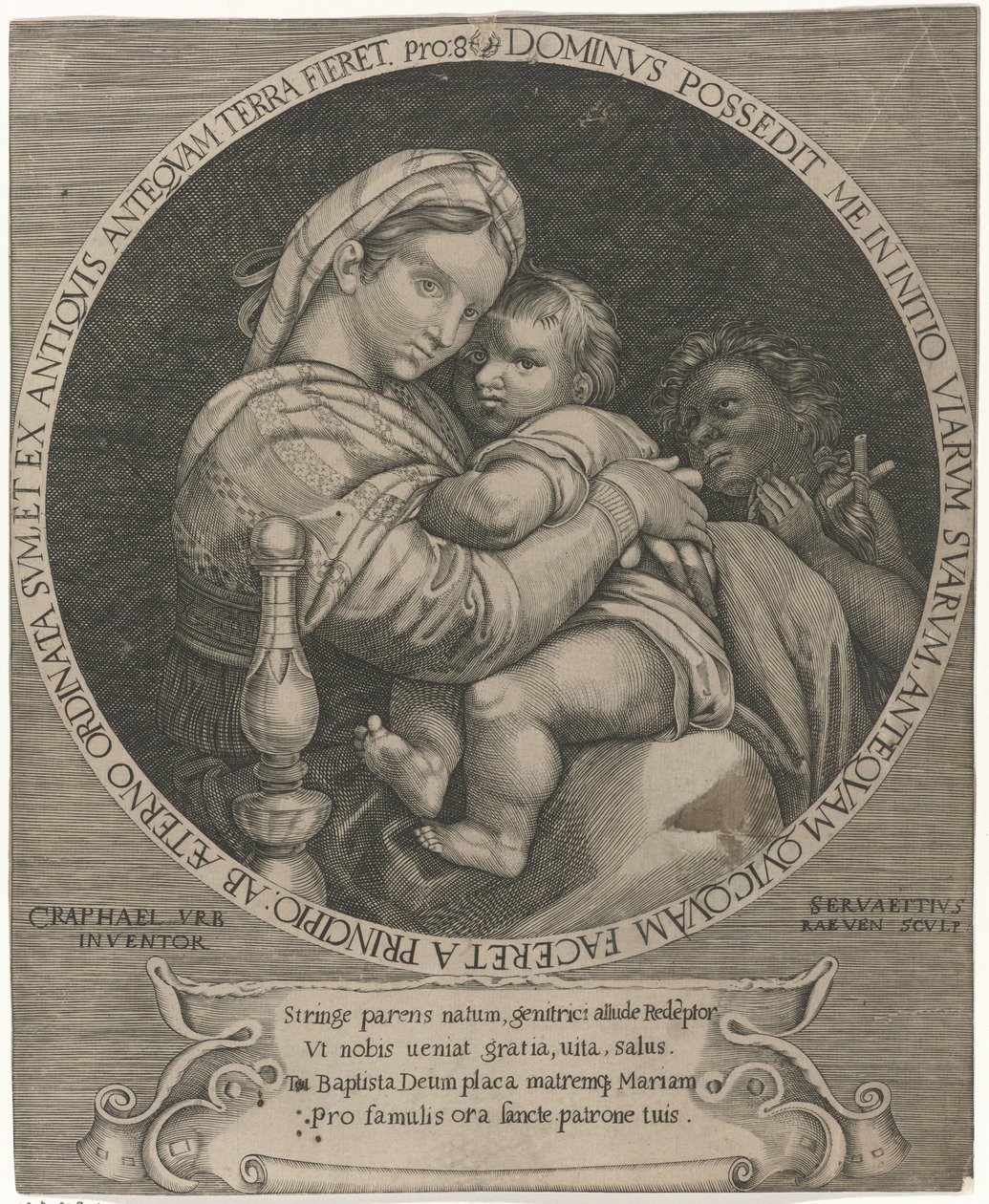 Madonna della Sedia (Mary with Christ Child and John the Baptist) by Servatius Raeven