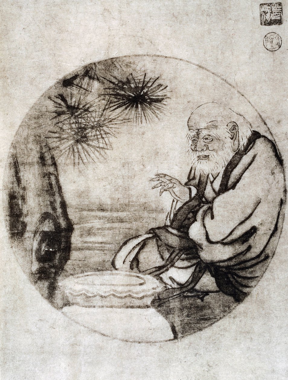 Portrait of Lao-Tzu, Chinese philosopher from the 6th century BC, drawing by Sesshu Toyo (1420-1506), Japanese civilization, Muromachi period by Sesshû Tôyô