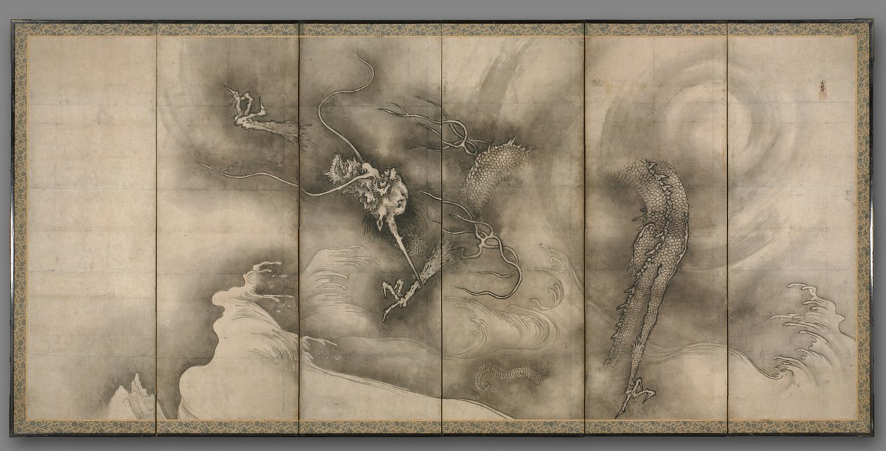 Dragon and Tiger, 1500s by Sesson Shkei