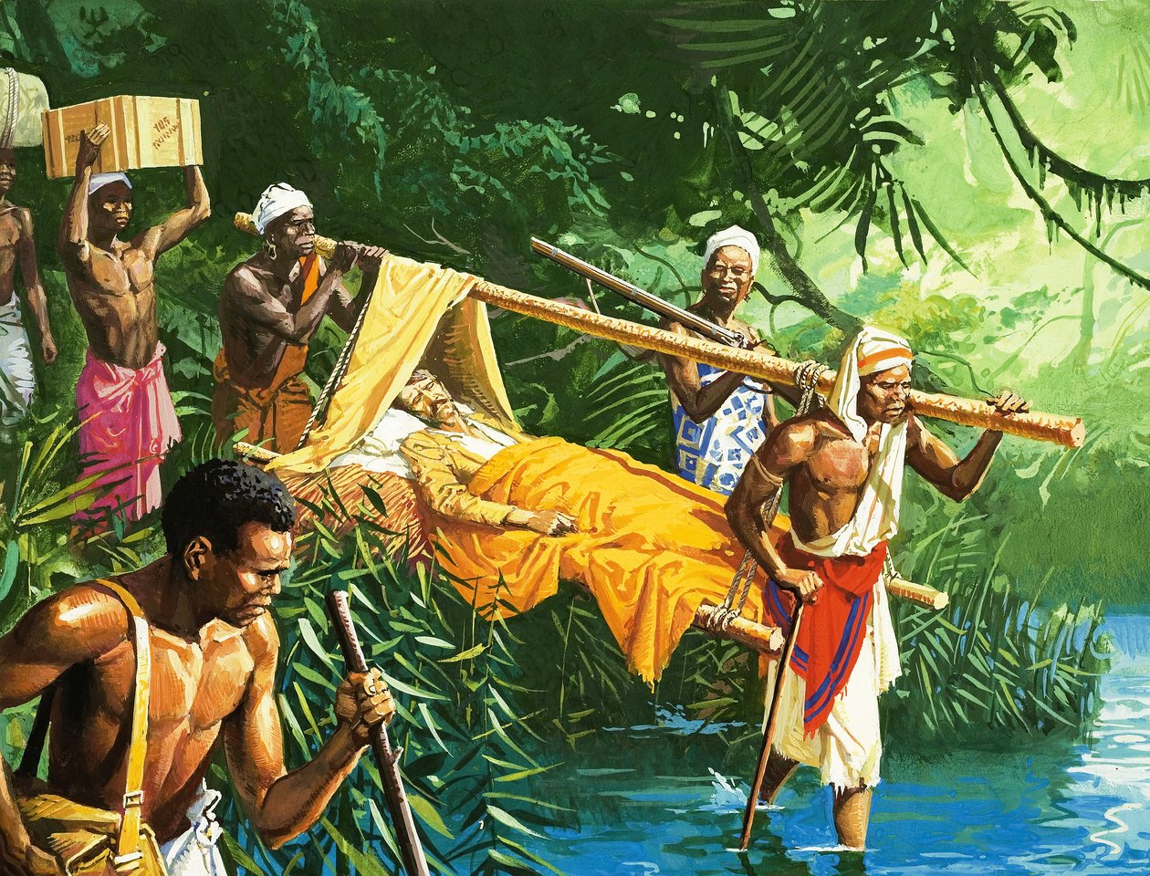 David Livingstone continues to explore Africa despite suffering from pneumonia by Severino Baraldi
