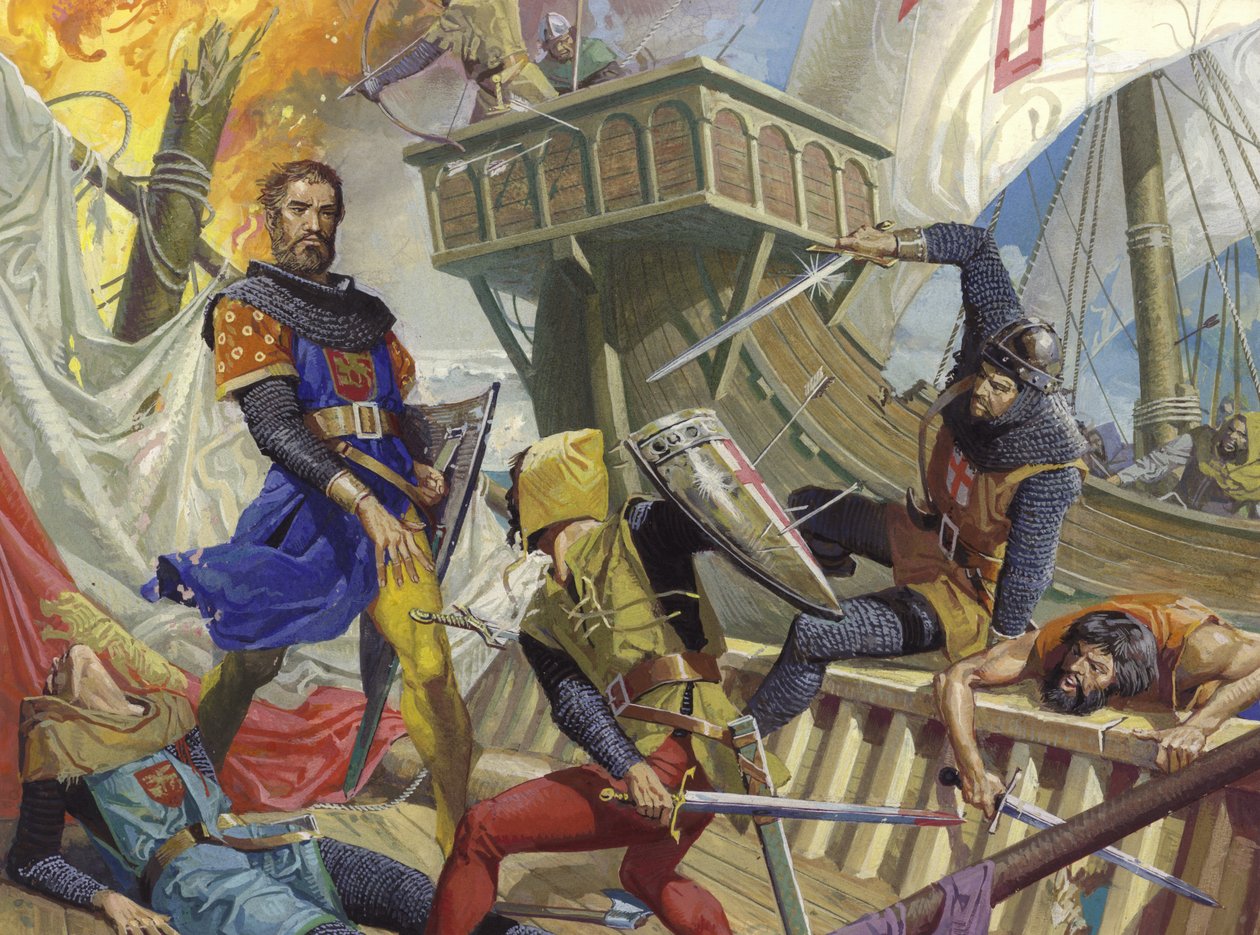 Marco Polo captured by the Genoan, 20th century by Severino Baraldi