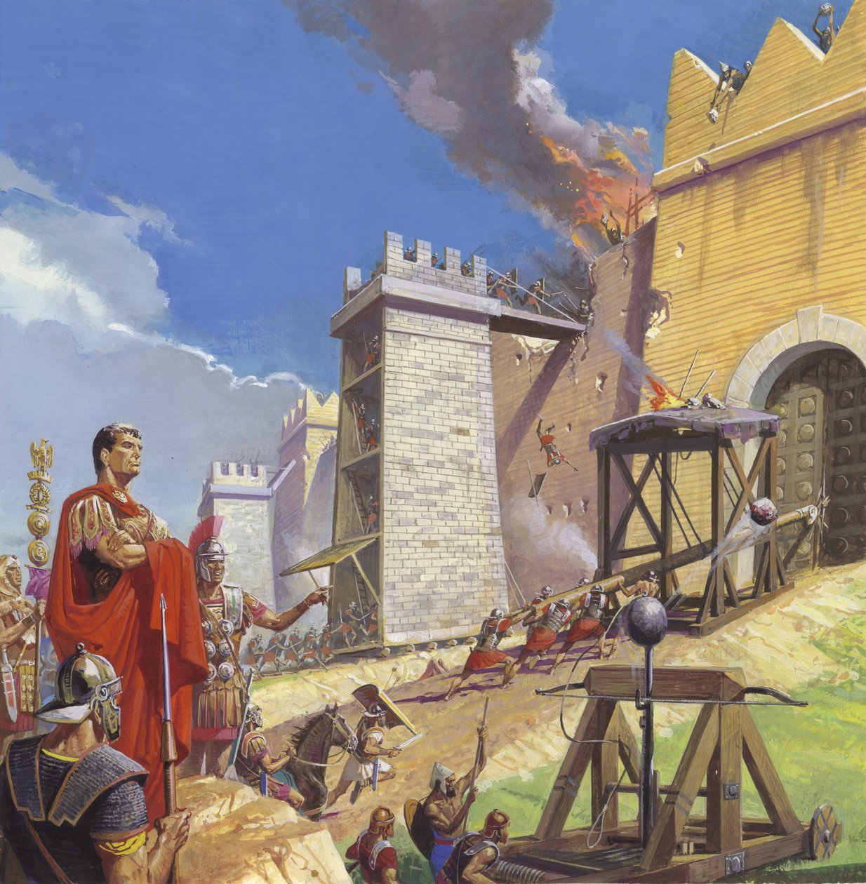Scipio Aemilianus leading the assault on Carthage by Severino Baraldi