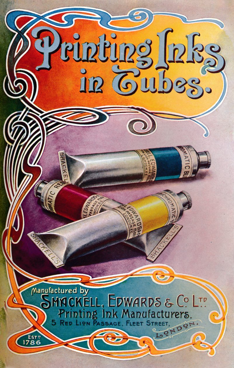 Printing Inks in Tubes - Shackell, Edwards & Co. Ltd. advert