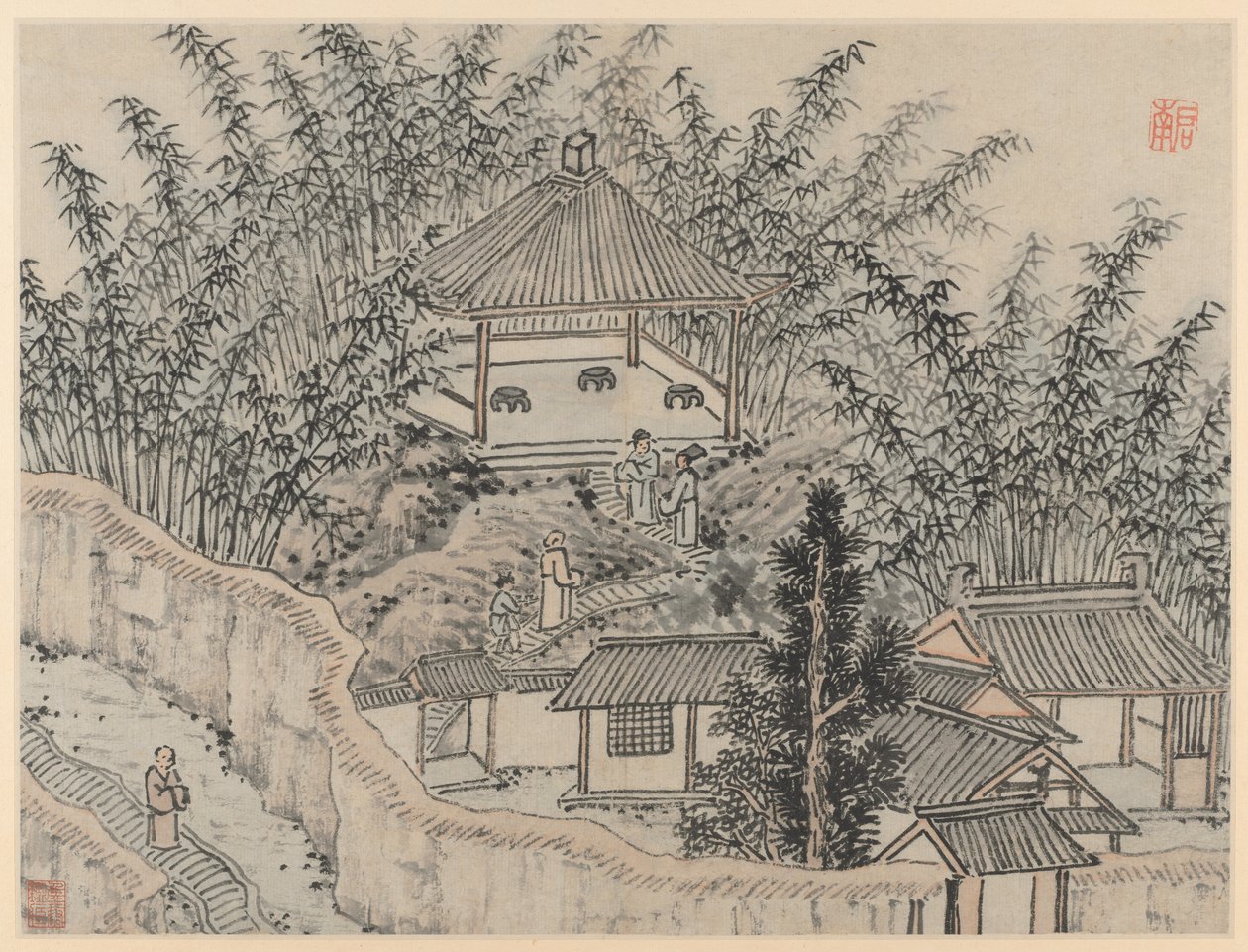 Twelve Views of Tiger Hill, Suzhou: Bamboo Pavilion, Tiger Hill by Shen Zhou