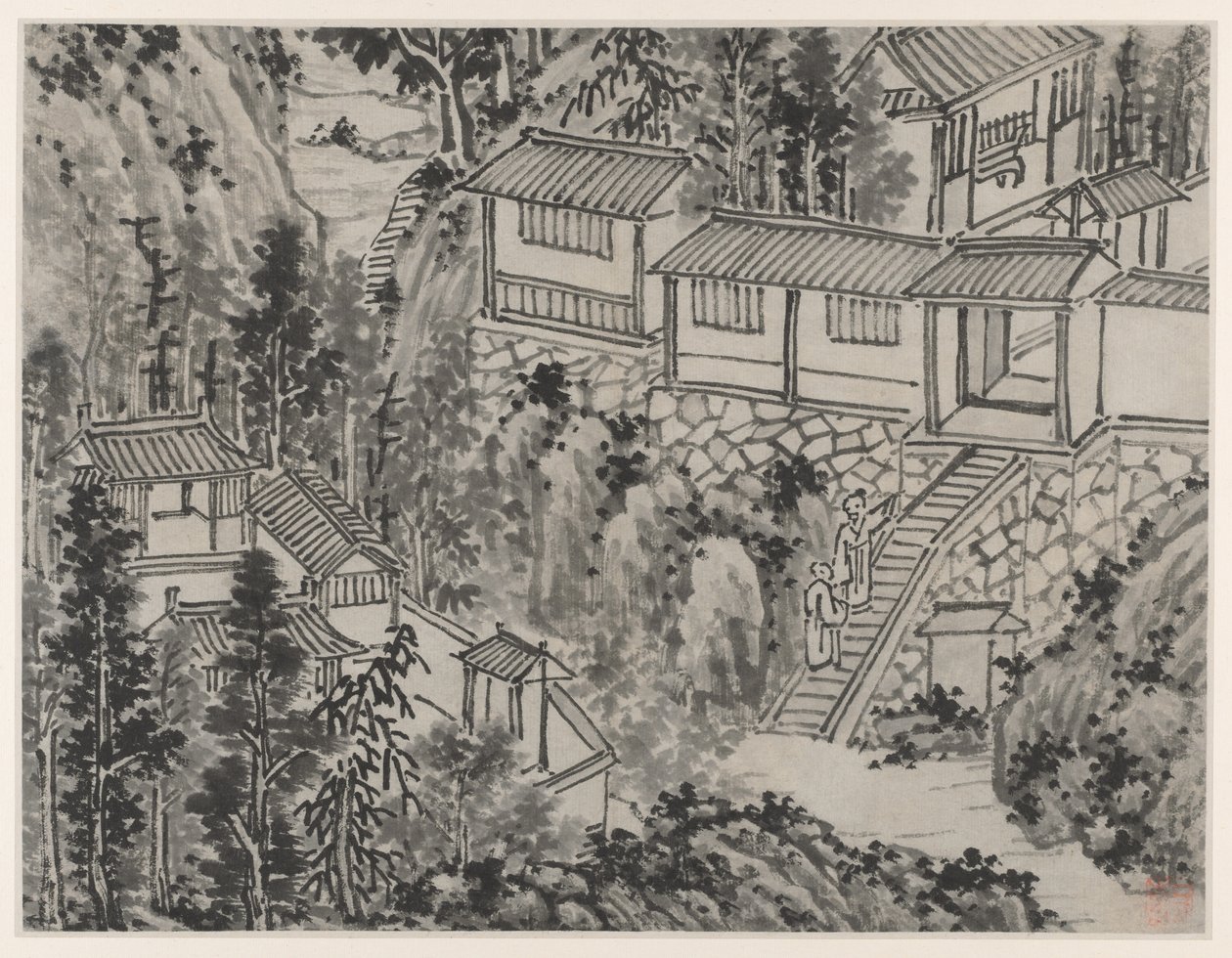 Twelve Views of Tiger Hill, Suzhou: The Pine Retreat by Shen Zhou