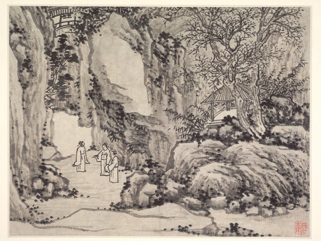 Twelve Views of Tiger Hill, Suzhou: The Sword Spring, Tiger Hill by Shen Zhou