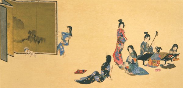 Group of women during recreation, illustration from 