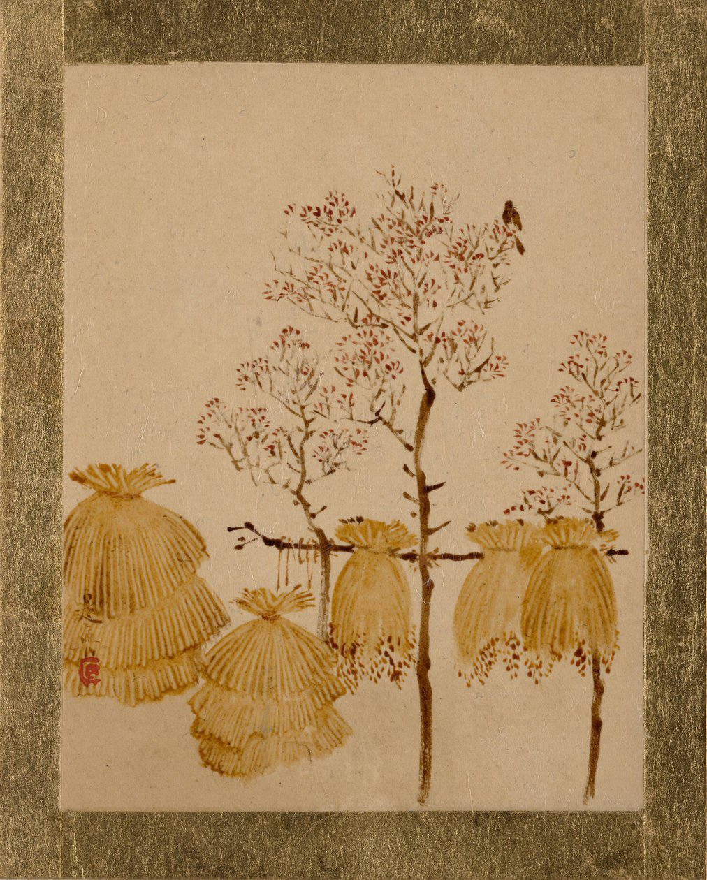 Rice Stacks and Trees by Shibata Zeshin