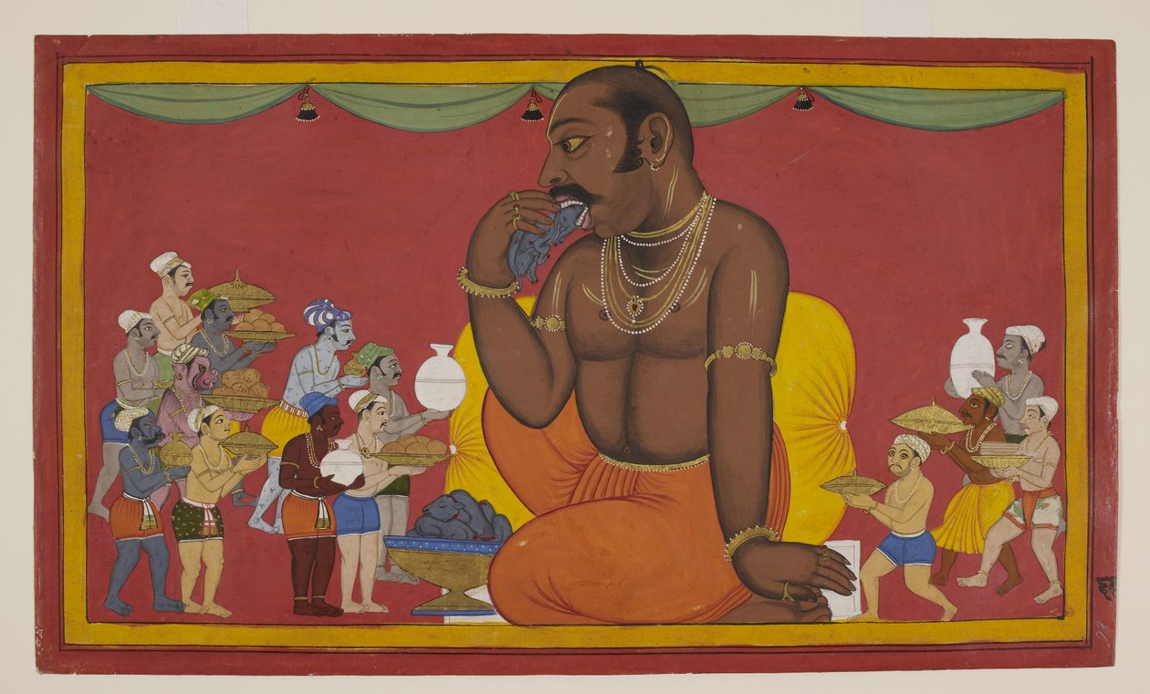 Kumbhakarna Is Fed Lavishly with Buffalo and Monkey Meat by S?hibdin S?hibdin