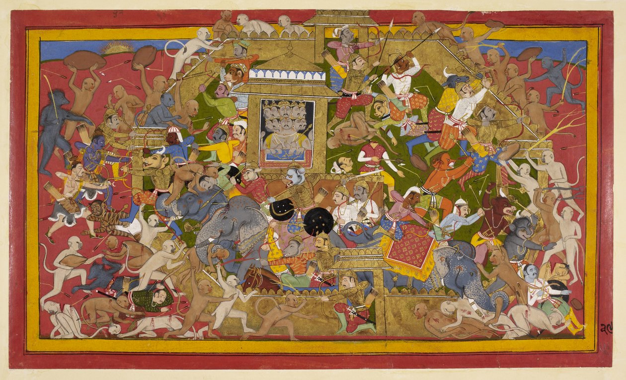 Rama and Allies Attack as Angada Assaults Indrajit's Elephant