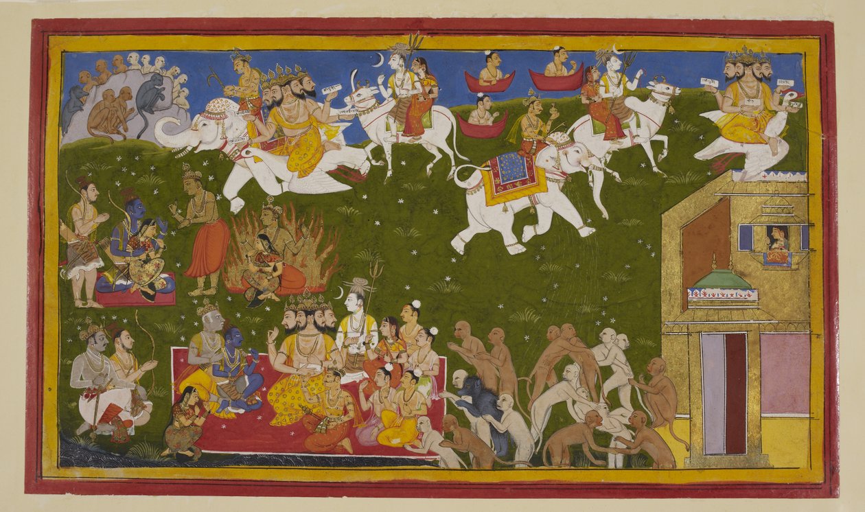 Sita Proves Her Purity by Fire; Gods and Dasharatha Affirm It, the Fallen Monkeys Are Revived by S?hibdin S?hibdin