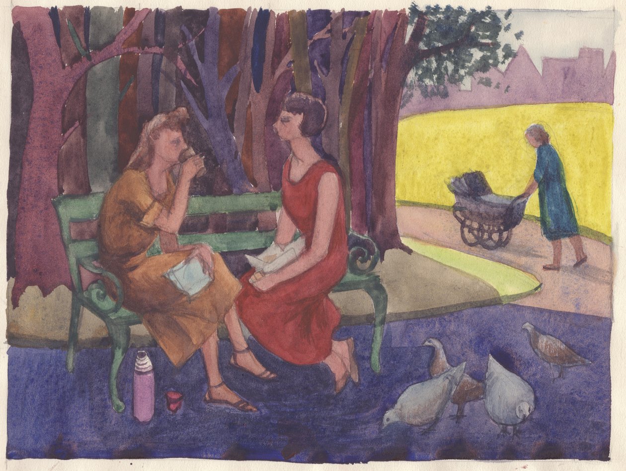 An Incident in the Park, 1952 by Shirley Markham