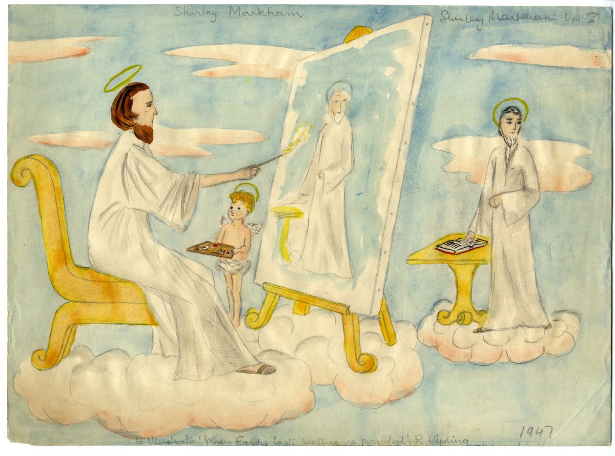 Angel Painting a Picture, 1947 by Shirley Markham