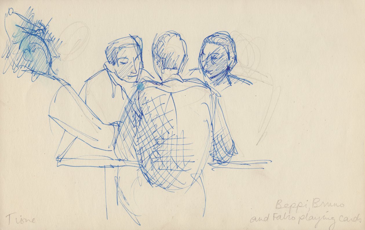 Beppi, Bruno and Fabio playing cards, c1950 by Shirley Markham