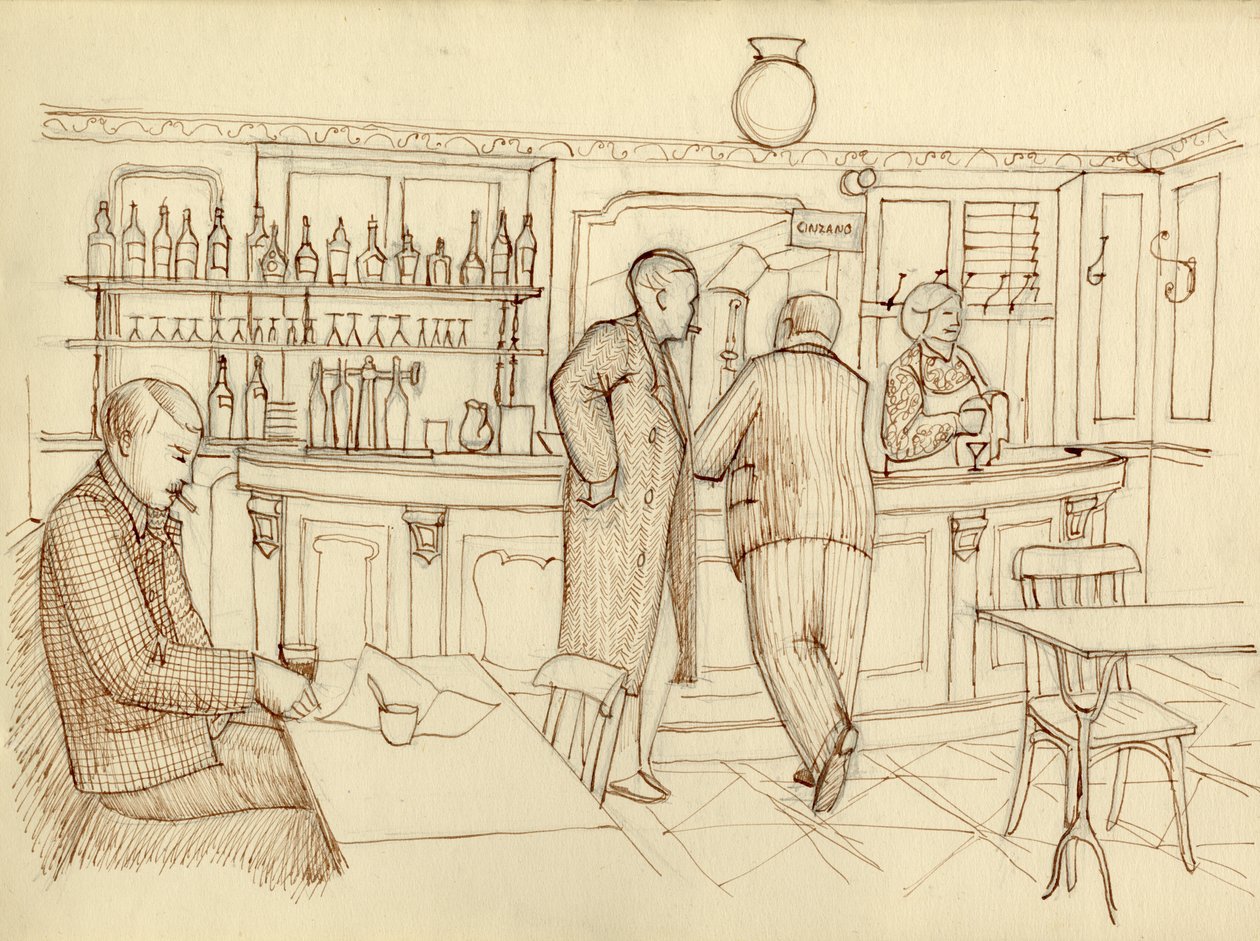 Cafe scene, Paris, France by Shirley Markham