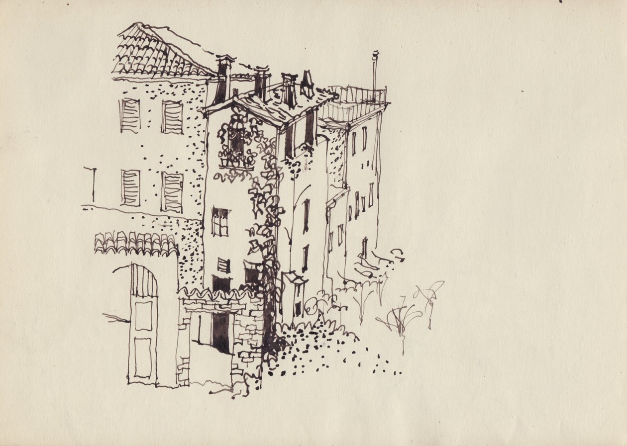 House with Mansard Roof, Italy, c1950 by Shirley Markham