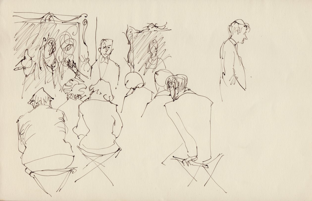 Lecture in an Art Gallery, c1950 by Shirley Markham