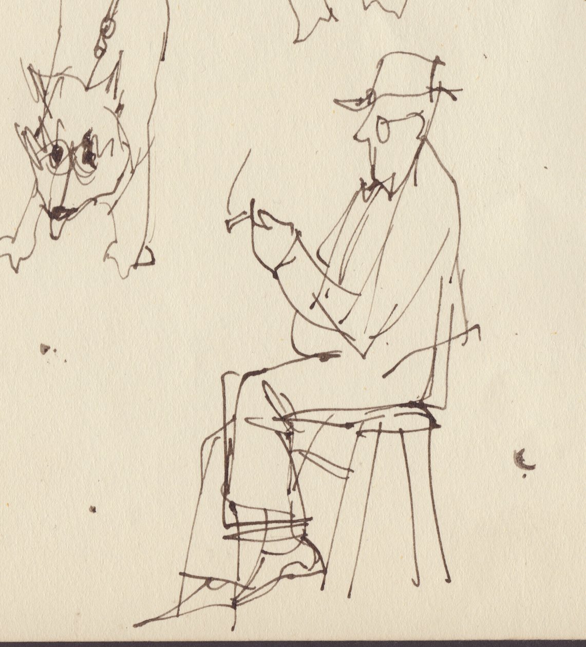Seated Man and Dog Studies, 1950 by Shirley Markham