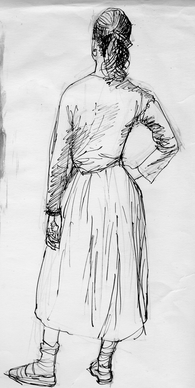 Standing woman seen from the rear by Shirley Markham