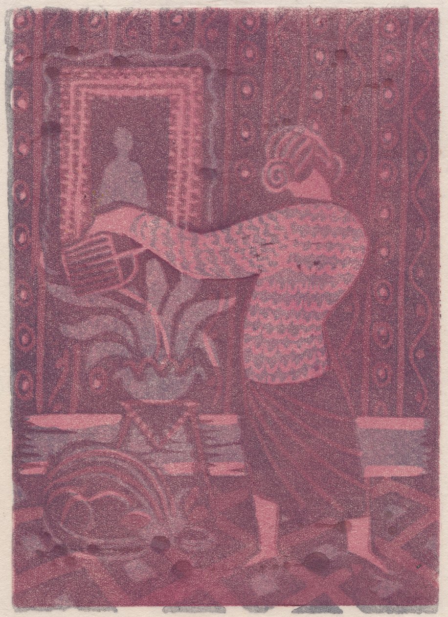 Woman Watering Plants by Shirley Markham