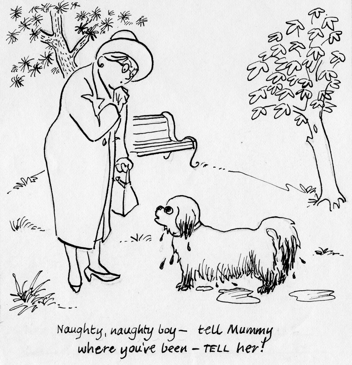 Woman with dog by Shirley Markham