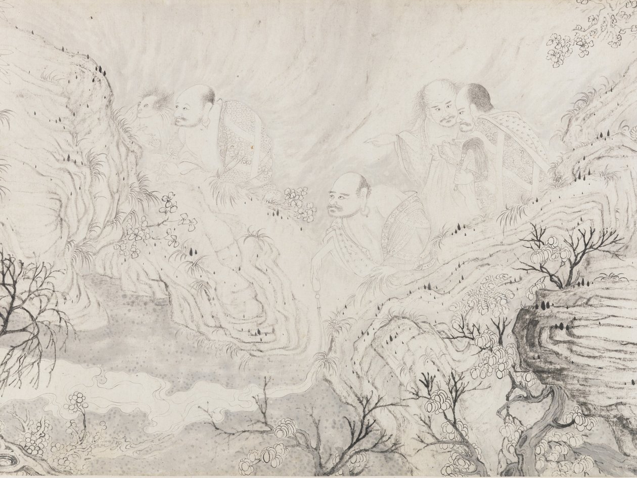 The Sixteen Luohans, dated 1667 by Shitao