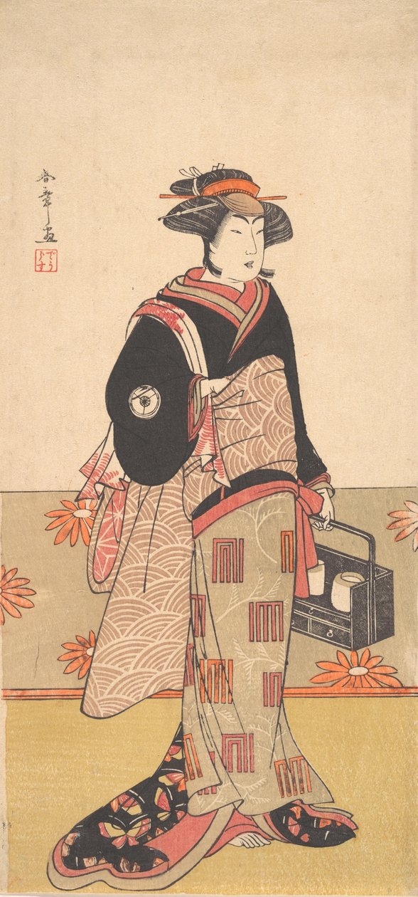 The Actor Iwai Hanshiro IV as a Woman in a Black Kimono, ca. 1780 by Shunsho