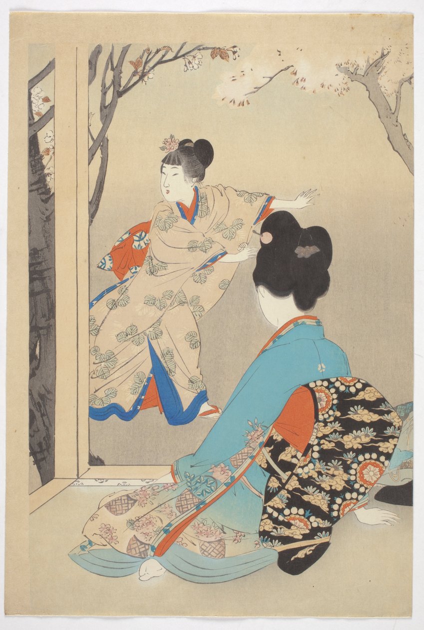 Three Blooming Cherry Trees by Shuntei Miyagawa