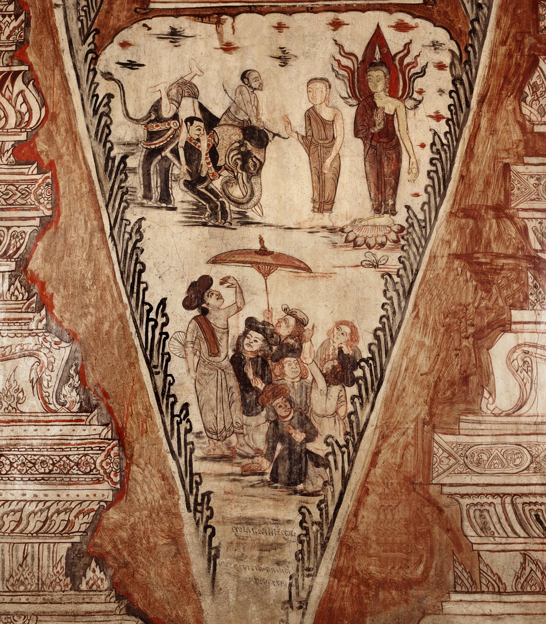 Buddha confounds the heretics (detail), 1734 by Siamese School