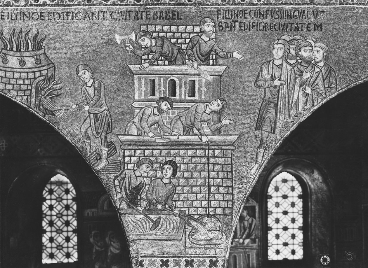 The Construction of the Tower of Babel by Sicilian School