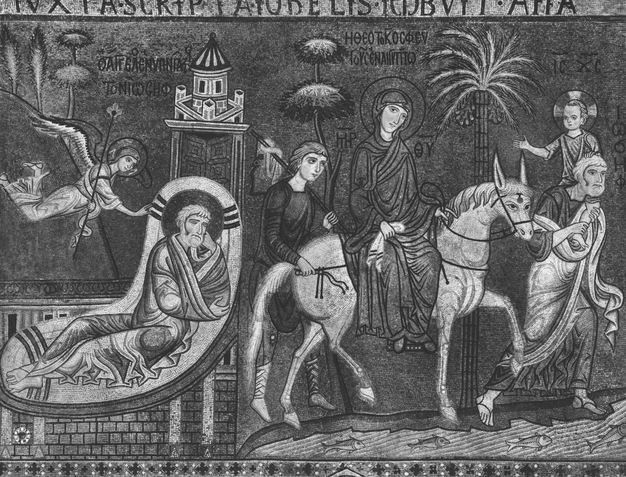 Dream of Joseph and Flight into Egypt by Sicilian School