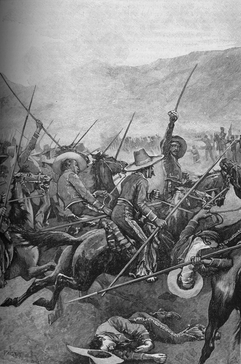 The Mexican Lancers Charged The Illinois Soldiers by Sidney Paget