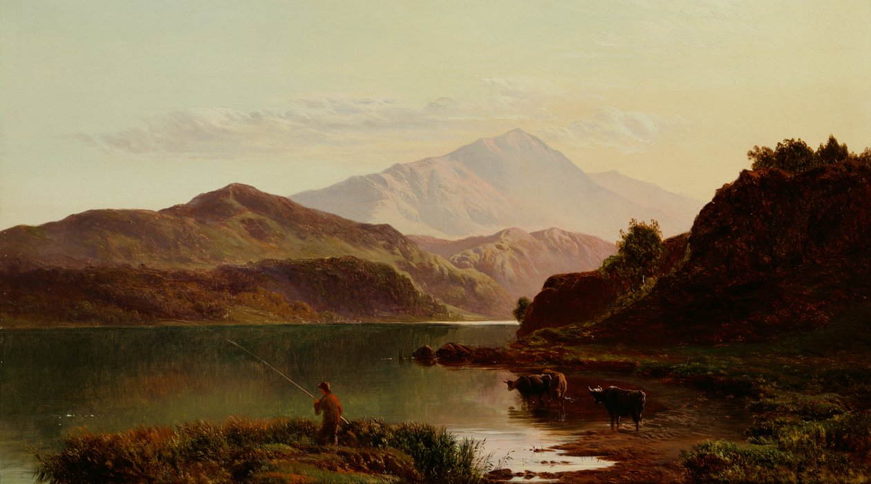 Fishing on The Lake by Sidney Richard Percy