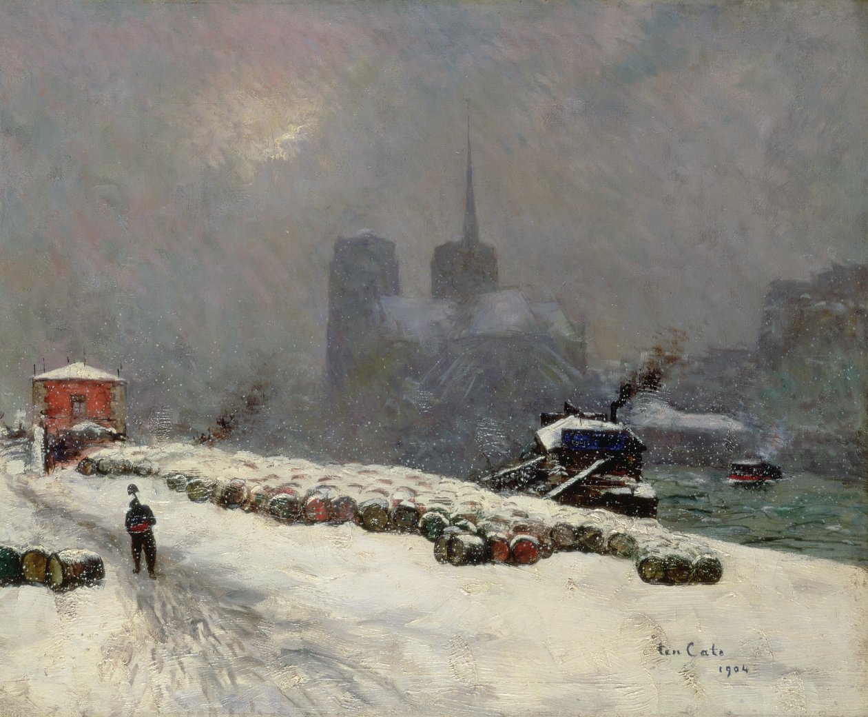 Notre Dame in the Snow by Siebe Johannes Ten Kate