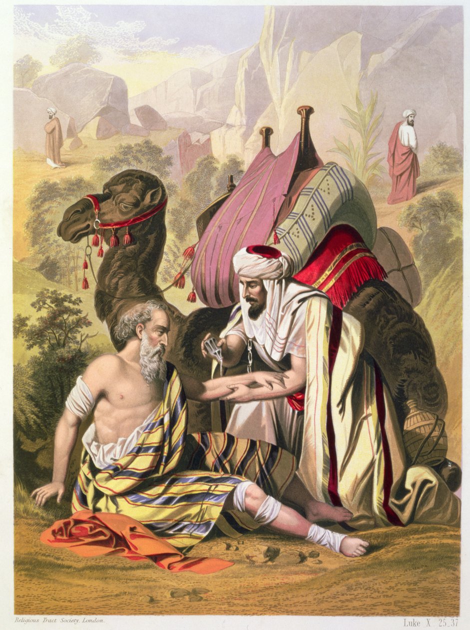 The Good Samaritan, from a Bible printed by Edward Gover, 1870