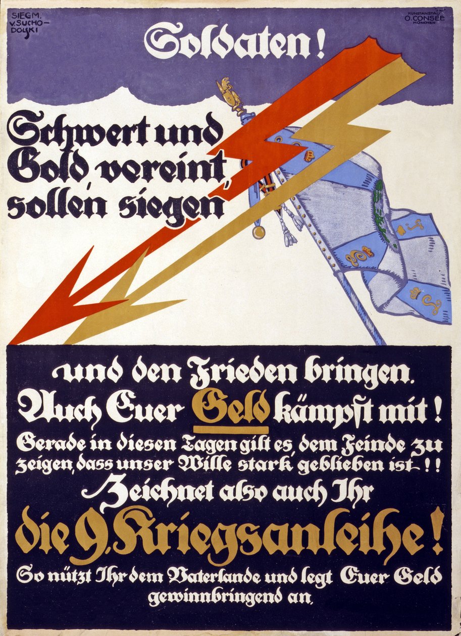 German WW1 fundraising campaign for the 9th War Loan by Siegmund von Suchodolski