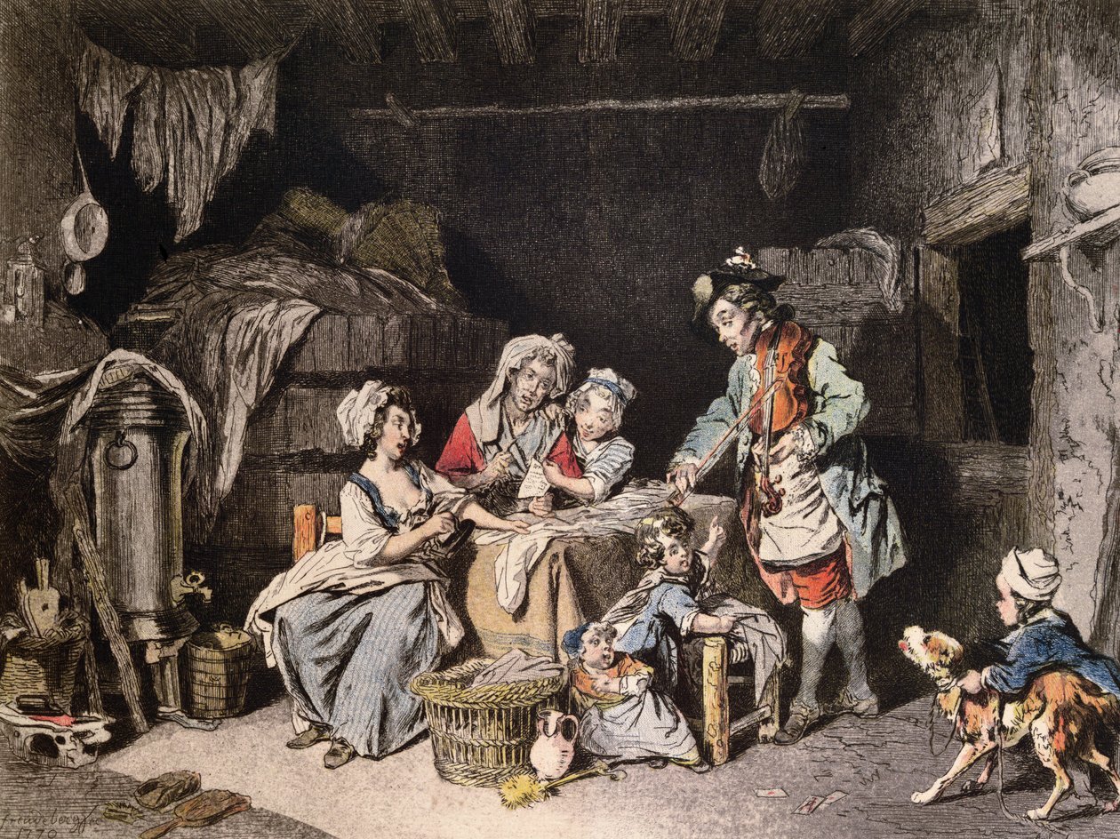 The Song Seller, engraved by Lalauze by Sigmund Freudenberger