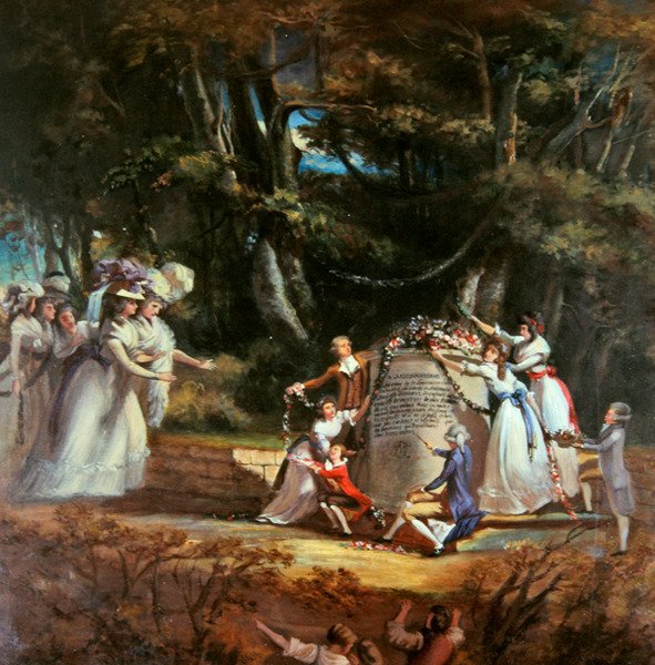 The children of the Duchess of Orleans greeting their mother at the monument erected by them to commemorate her restoration to health by a visit to Spa in 1787 by Silvestre Mirys