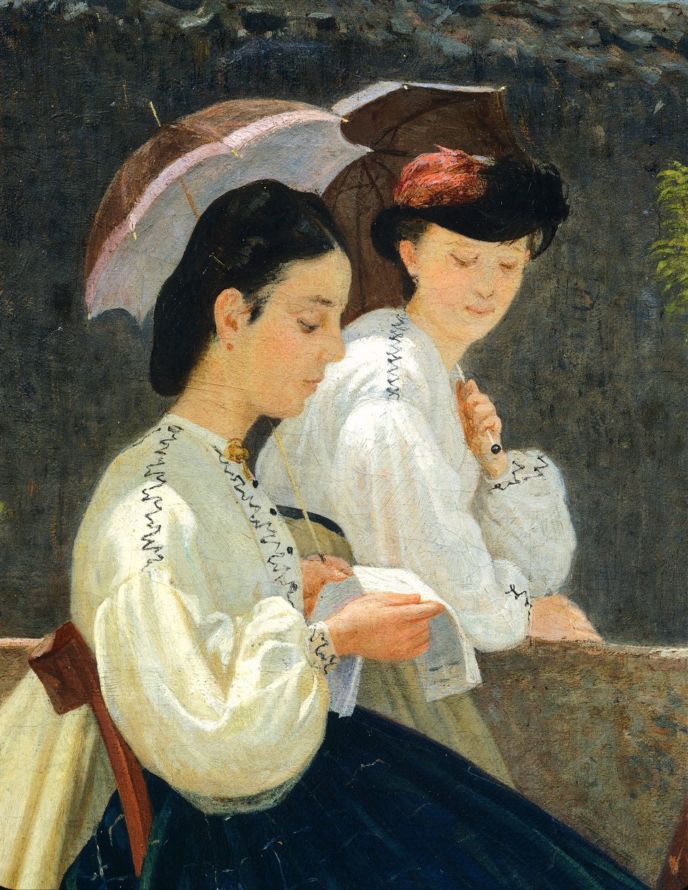 Almsgiving by Silvestro Lega