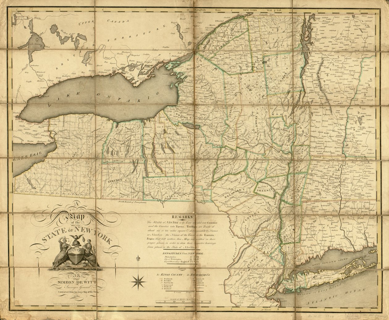 A map of the State of New York by Simeon De Witt