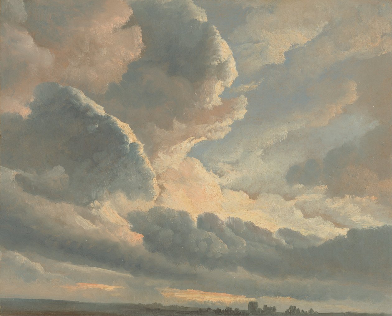 Study of Clouds with a Sunset near Rome by Simon Alexandre Clément Denis