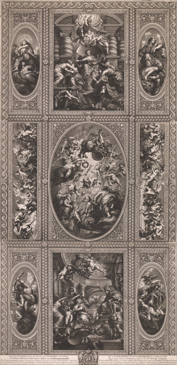 From the Painting of the Ceiling in the Banqueting House at White-Hall in the Year 1720 by Simon Gribelin