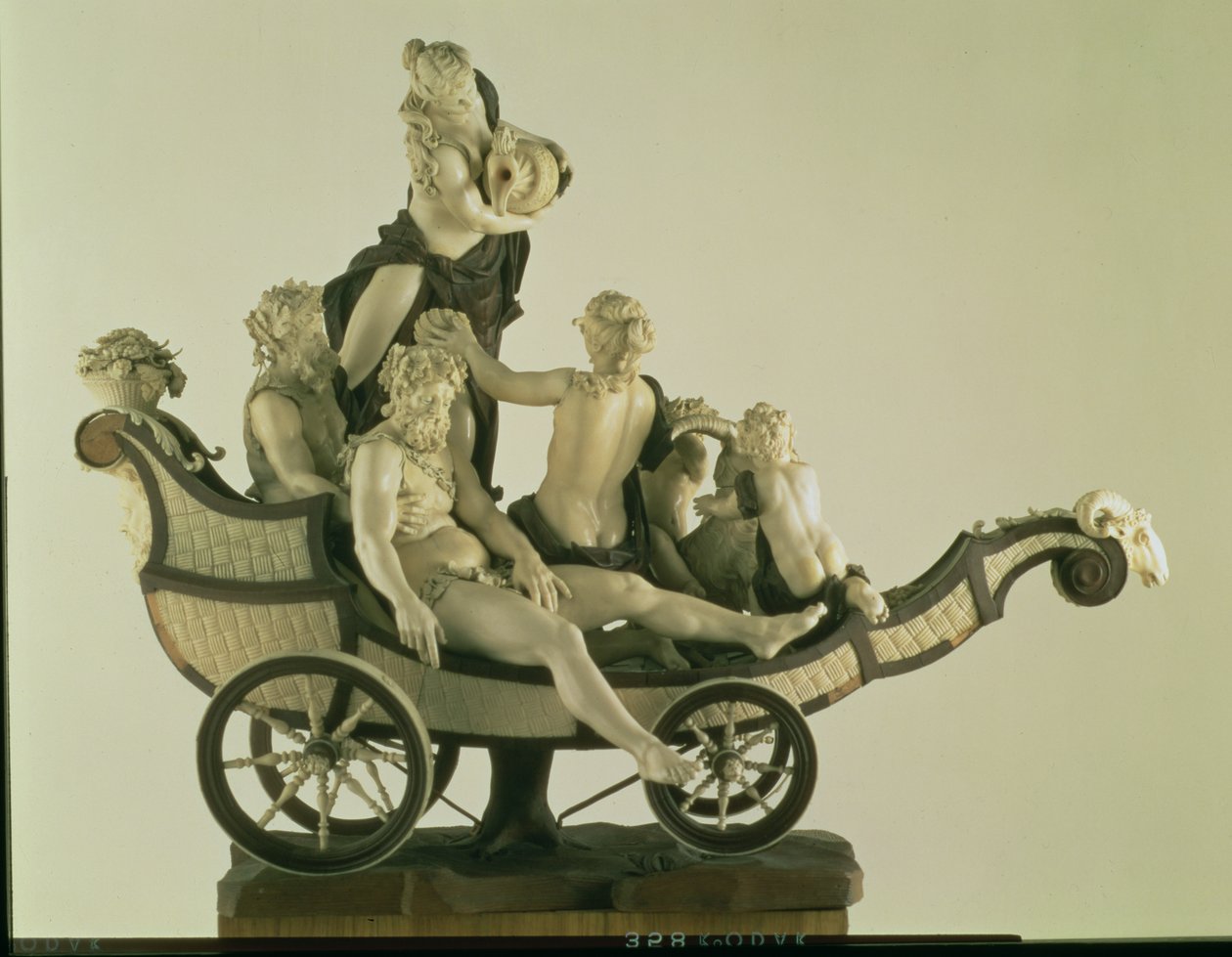 Chariot with Silenus, ivory sculpture, Munich, second quarter of the 18th century by Simon Troger