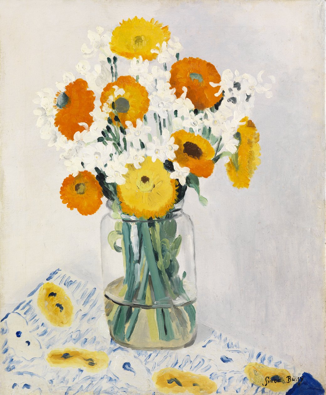 Flowers in a Vase by Simon Albert Bussy