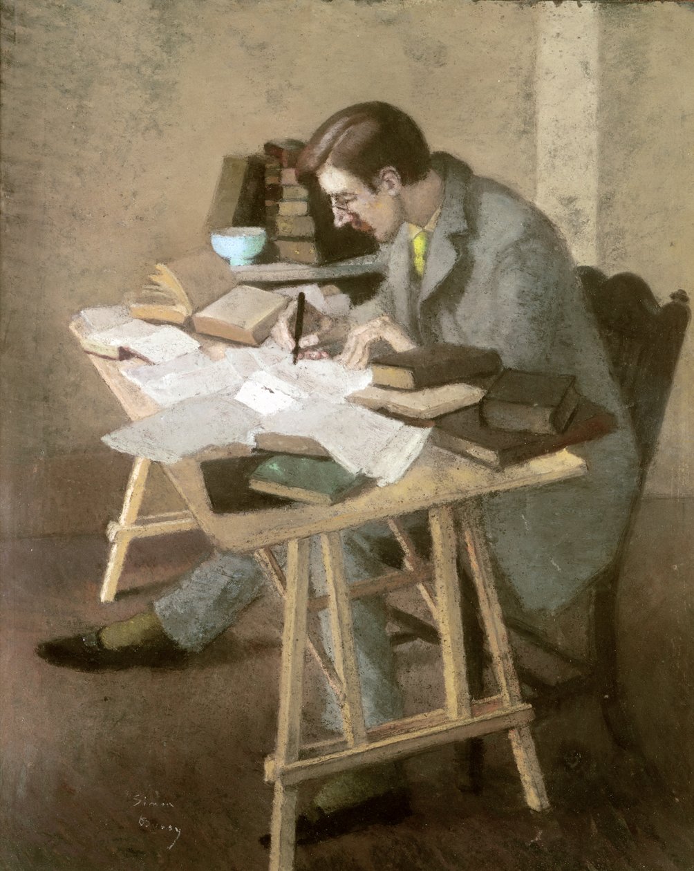 Portrait of Lytton Strachey by Simon Albert Bussy