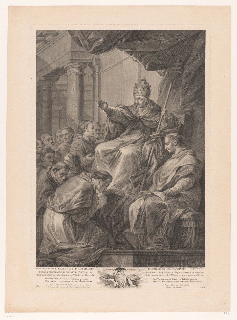 Pope Gregory Surrounded by Cardinals by Simon Charles Miger
