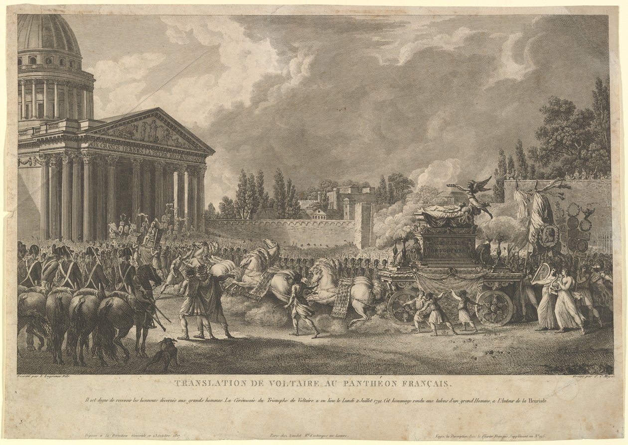 Translation of Voltaire to the French Pantheon by Simon Charles Miger