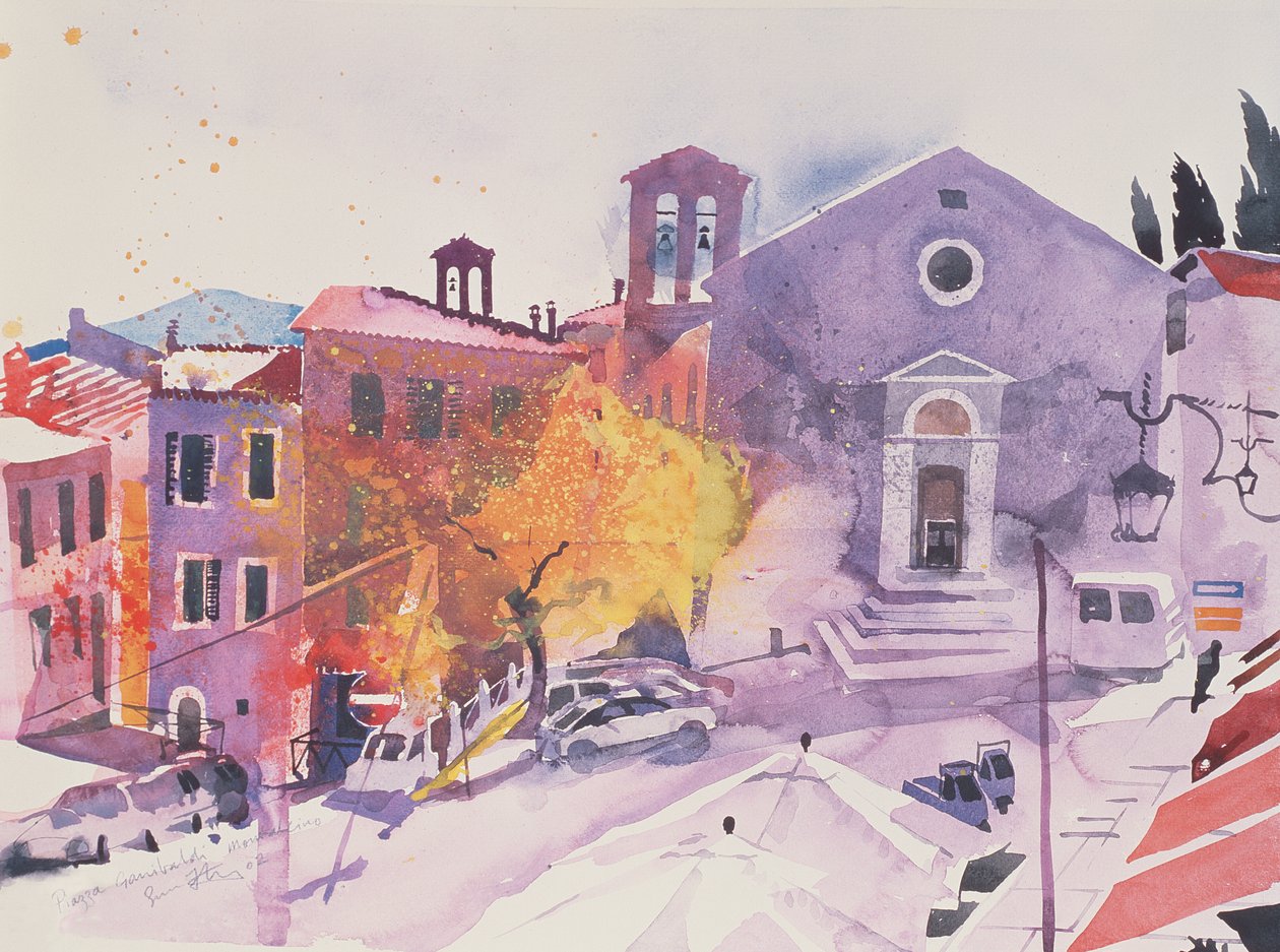 Piazza Garibaldi, Montalcino, 2002 by Simon Fletcher