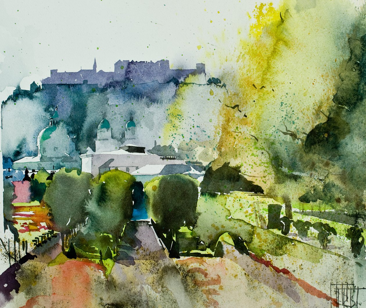 Salzburg from Mirabell Gardens, 2008 by Simon Fletcher