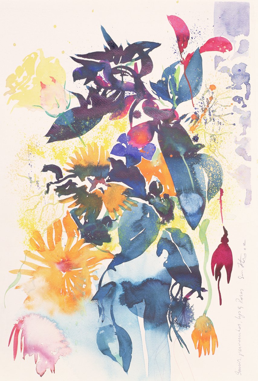 Marigolds, Periwinkles, Lilies, Rose, 2002 by Simon Fletcher